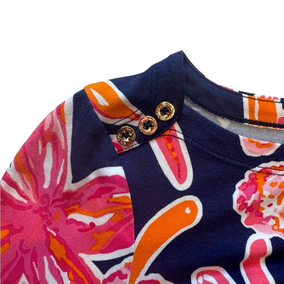 Lilly Pulitzer Sophie Dress Size XS Starfish Floral Navy Pink Preppy Resort - Picture 12 of 12